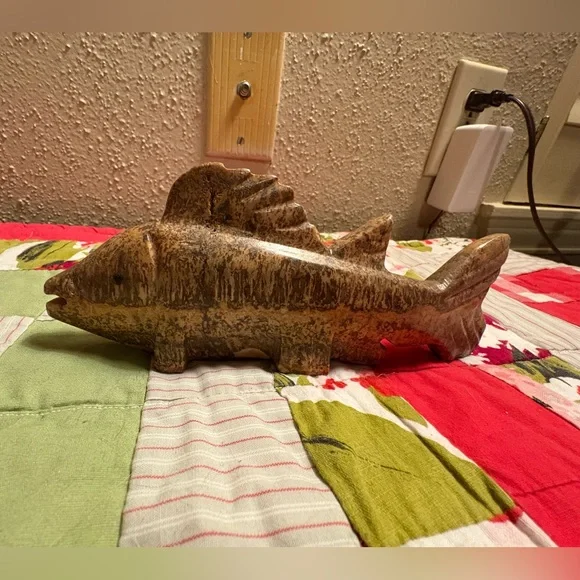 Vintage Rustic StoneFish Sculpture